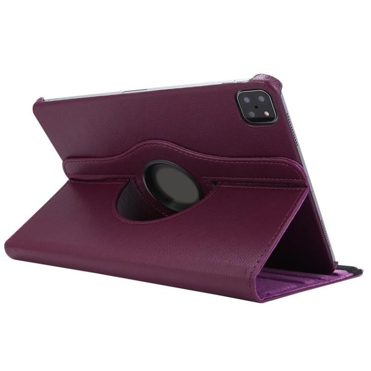 For iPad Pro 13 2025 / 2024 ENKAY 360 Degree Rotation Litchi Leather Smart Tablet Case(Dark Purple)