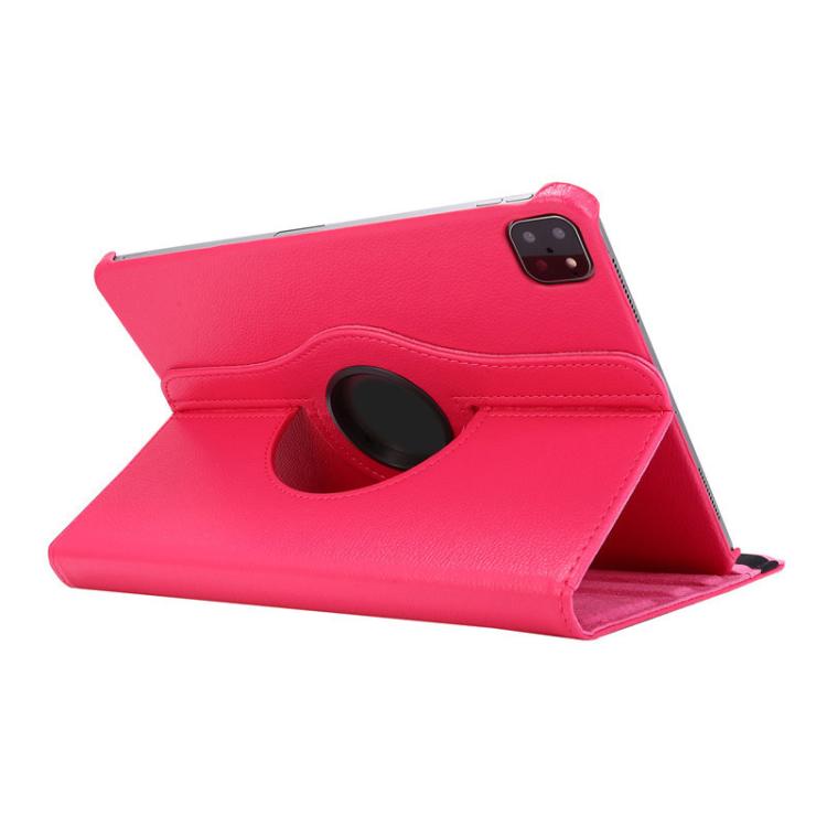 For iPad Pro 11 2025 / 2024 ENKAY 360 Degree Rotation Litchi Leather Smart Tablet Case(Rose Red)