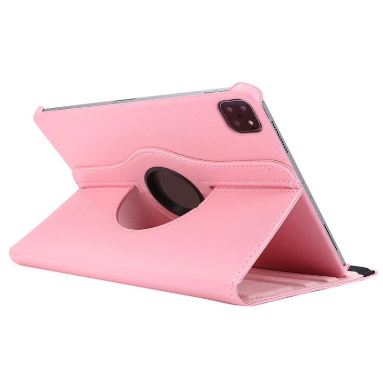 For iPad Pro 11 2025 / 2024 ENKAY 360 Degree Rotation Litchi Leather Smart Tablet Case(Pink)