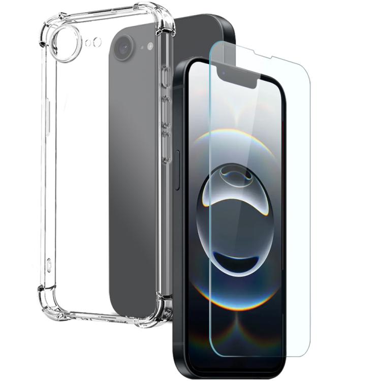 For iPhone 17e / 16e NORTHJO 2 in 1 TPU Airbag Shockproof Phone Case with Screen Film(Clear)
