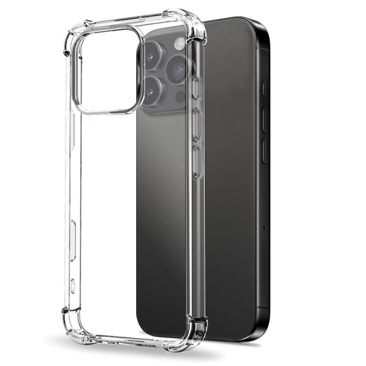For iPhone 16 Pro Max NORTHJO 3 in 1 TPU Airbag Shockproof Phone Case with Screen Protector Lens Film(Clear)