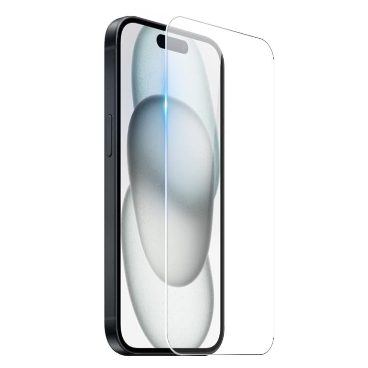 For iPhone 15 Plus NORTHJO 3 in 1 TPU Airbag Shockproof Phone Case with Screen Protector Lens Film(Clear)