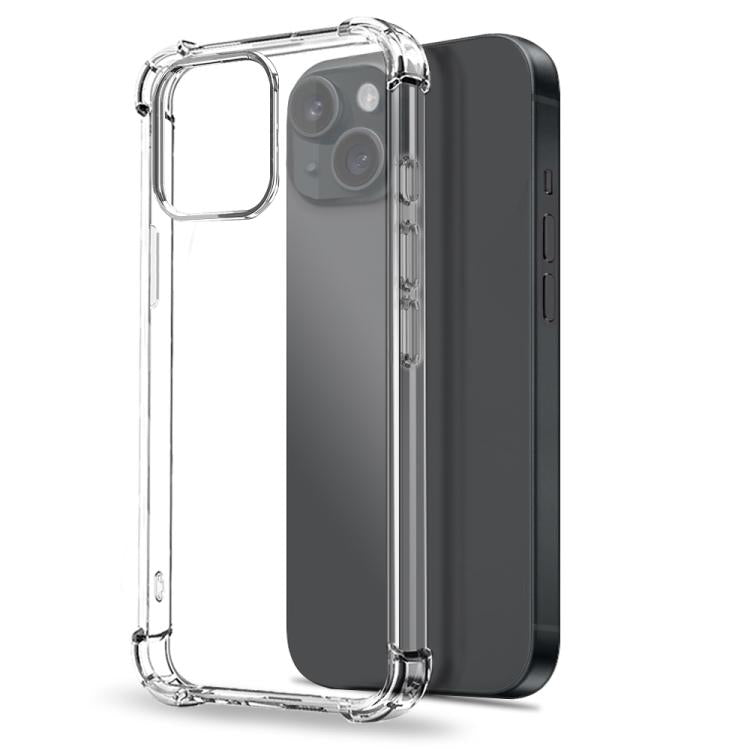 For iPhone 15 NORTHJO 3 in 1 TPU Airbag Shockproof Phone Case with Screen Protector Lens Film(Clear)