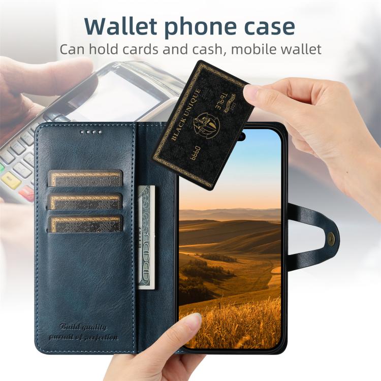 For iPhone 12 Pro Suteni Q-03 Oil Wax Magnetic Clasp Leather Phone Case(Blue)