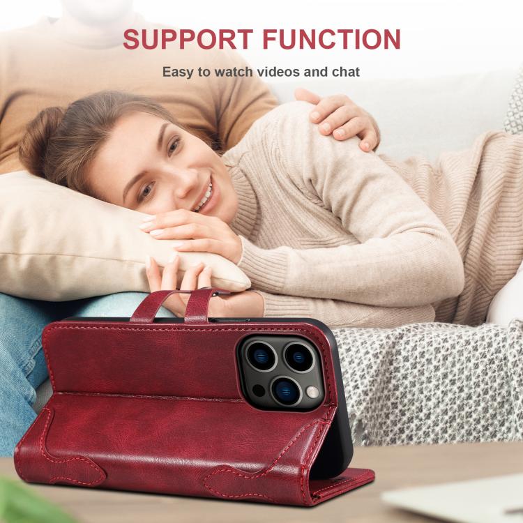 For iPhone 11 Pro Max Suteni Q-03 Oil Wax Magnetic Clasp Leather Phone Case(Red)