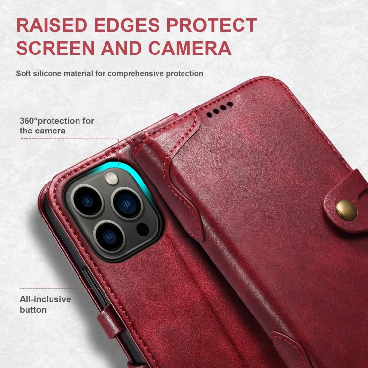For iPhone 8 Plus / 7 Plus Suteni Q-03 Oil Wax Magnetic Clasp Leather Phone Case(Red)