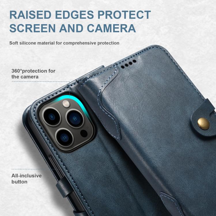 For iPhone 8 Plus / 7 Plus Suteni Q-03 Oil Wax Magnetic Clasp Leather Phone Case(Blue)