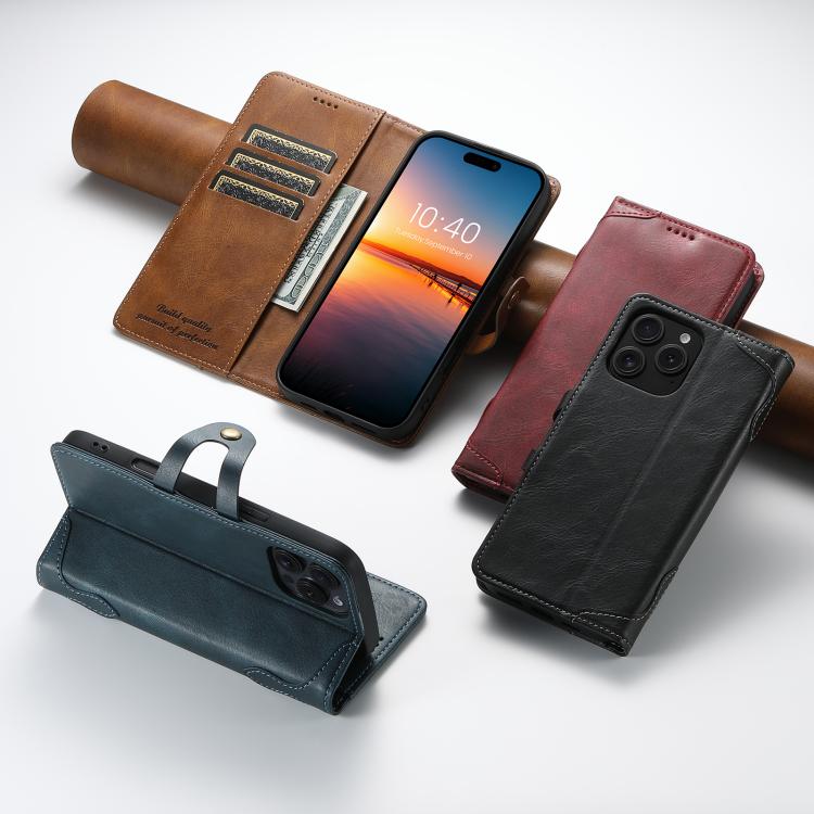 For iPhone 11 Pro Suteni Q-03 Oil Wax Magnetic Clasp Leather Phone Case(Brown)
