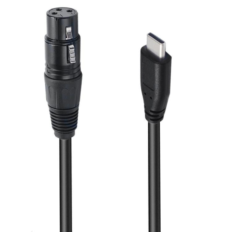 Type-C Male to XLR Male JUNSUNMAY Microphone Phone Audio Adapter Cable, Length: 1m