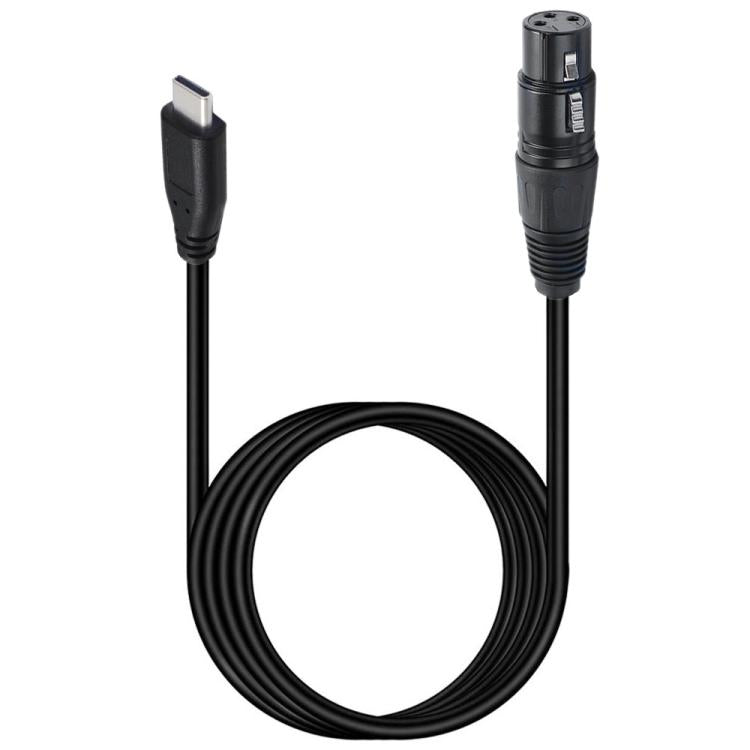 Type-C Male to XLR Male JUNSUNMAY Microphone Phone Audio Adapter Cable, Length: 1m