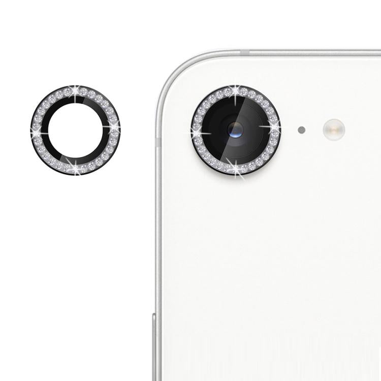 For iPhone 17e / 16e Kalebol Individual Camera Lens Diamond Ring Protector(Black)