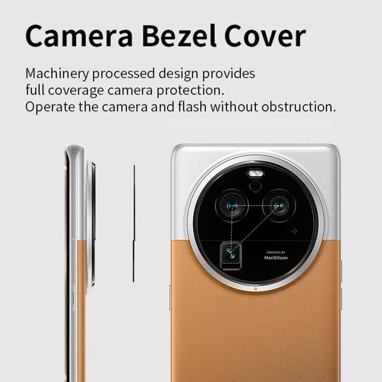 For OPPO Find X6 Pro Kalebol Black Metal Hollow Lens Protection Ring
