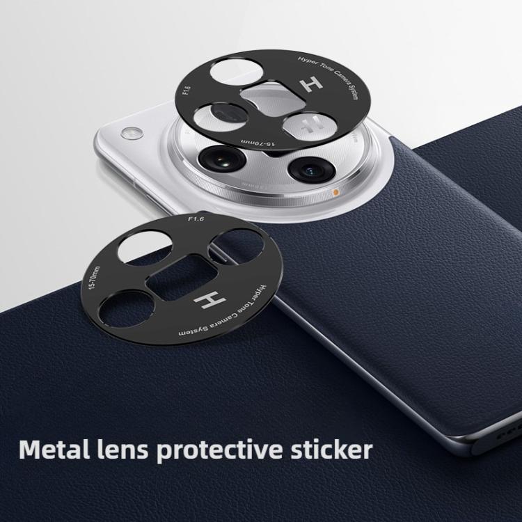 For OPPO Find X7 Ultra Kalebol Black Metal Hollow Lens Protection Ring