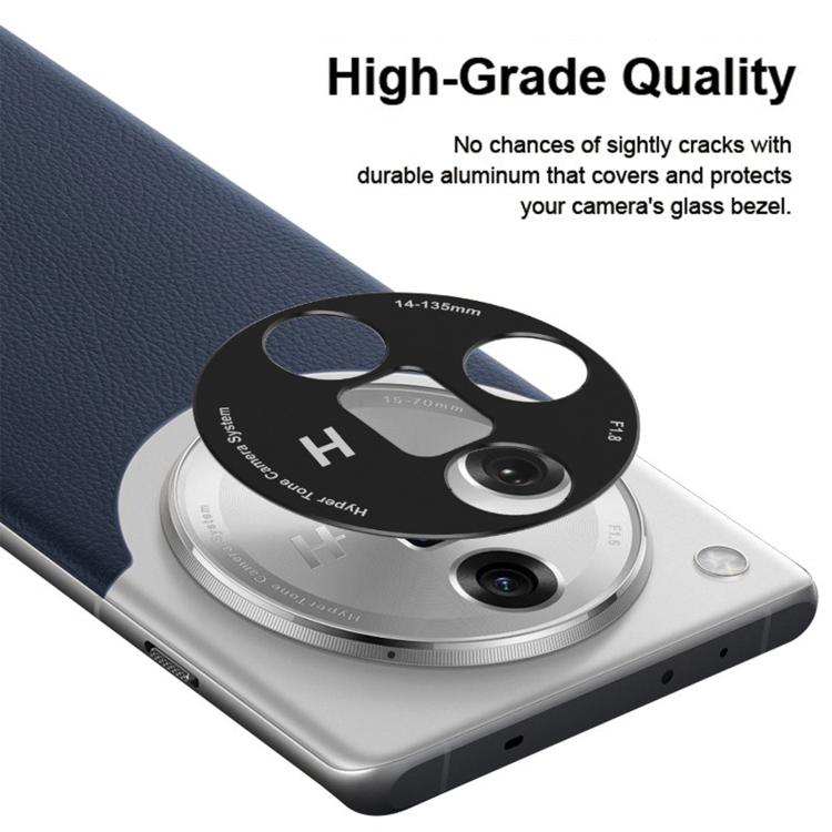 For OPPO Find X7 Ultra Kalebol Black Metal Hollow Lens Protection Ring