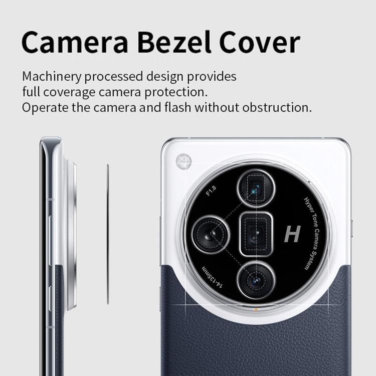 For OPPO Find X7 Ultra Kalebol Black Metal Hollow Lens Protection Ring