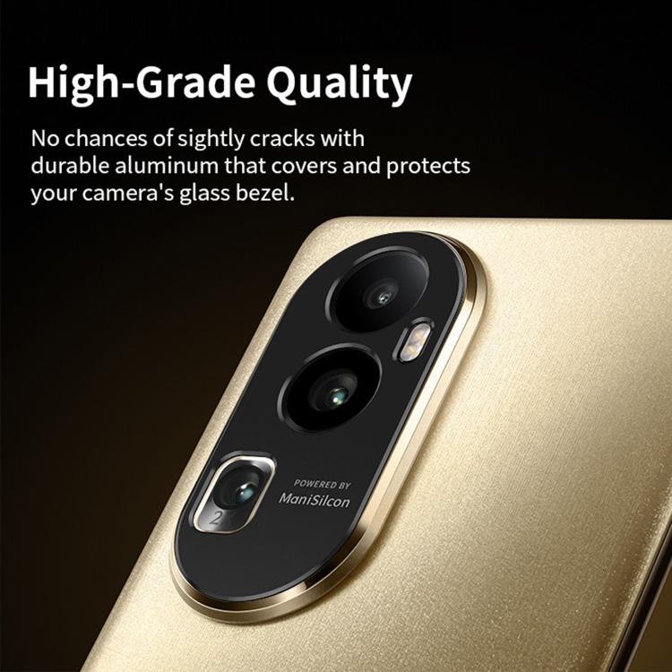 For OPPO Reno10 /10 Pro Kalebol Black Metal Hollow Lens Protection Ring