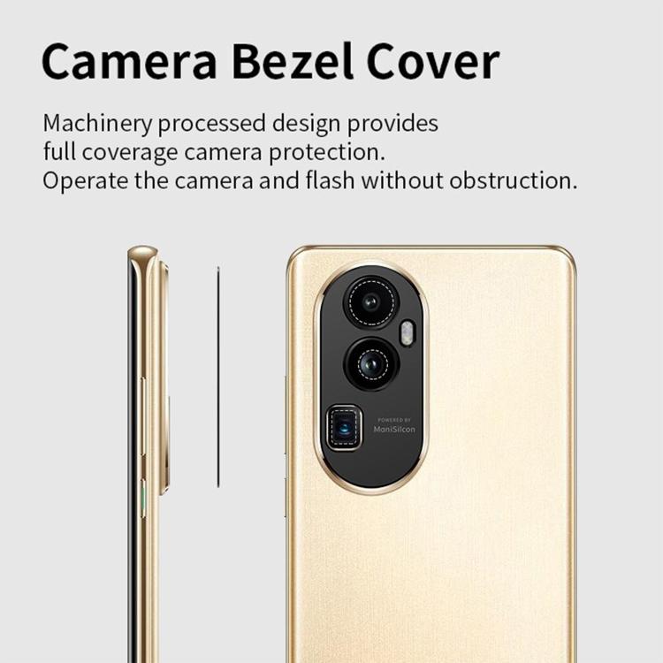 For OPPO Reno10 /10 Pro Kalebol Black Metal Hollow Lens Protection Ring
