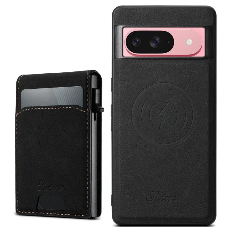 For Google Pixel 9 Suteni H19 Litchi Grain 2-in-1 Removable Card Box Back Phone Case(Black)