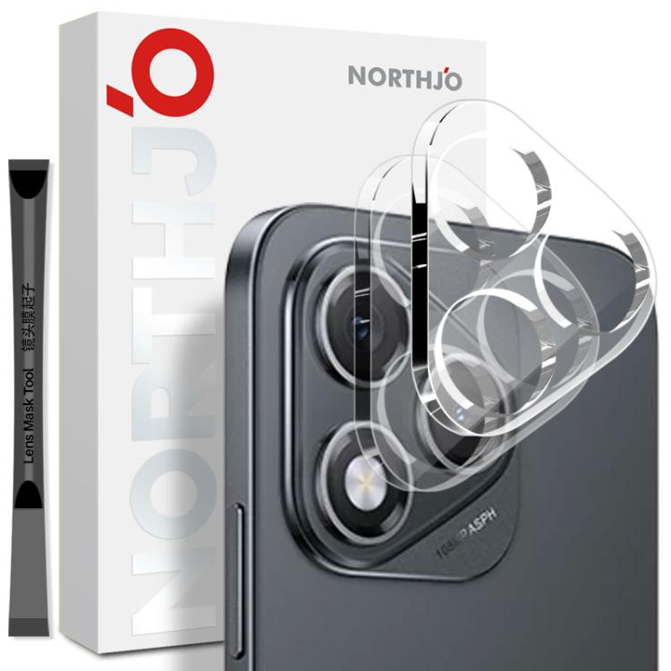 For Honor 400 Lite Global 2pcs NORTHJO Camera Lens Protector 3D HD Tempered Glass Film(Clear)