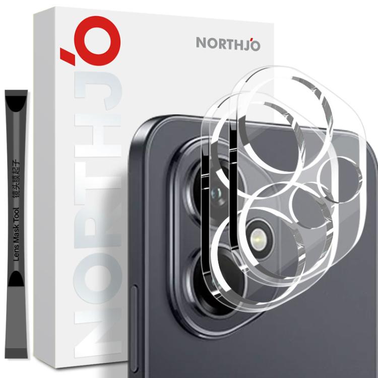 For Honor 400 Global 156.5mm 2pcs NORTHJO Camera Lens Protector 3D HD Tempered Glass Film(Clear)