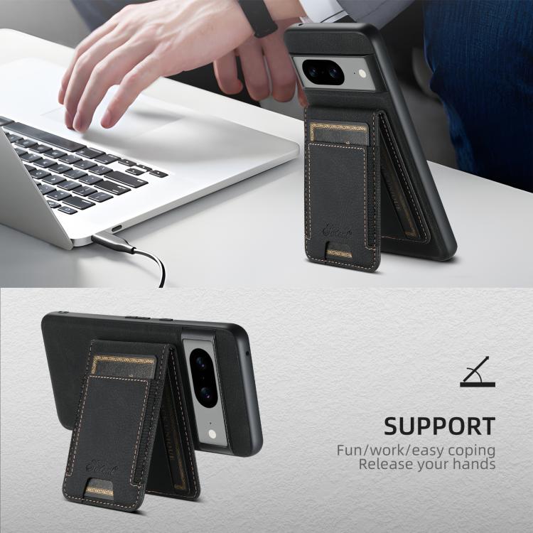 For Google Pixel 6 Suteni H17 Litchi Texture Leather Magnetic Detachable Wallet Phone Case(Black)