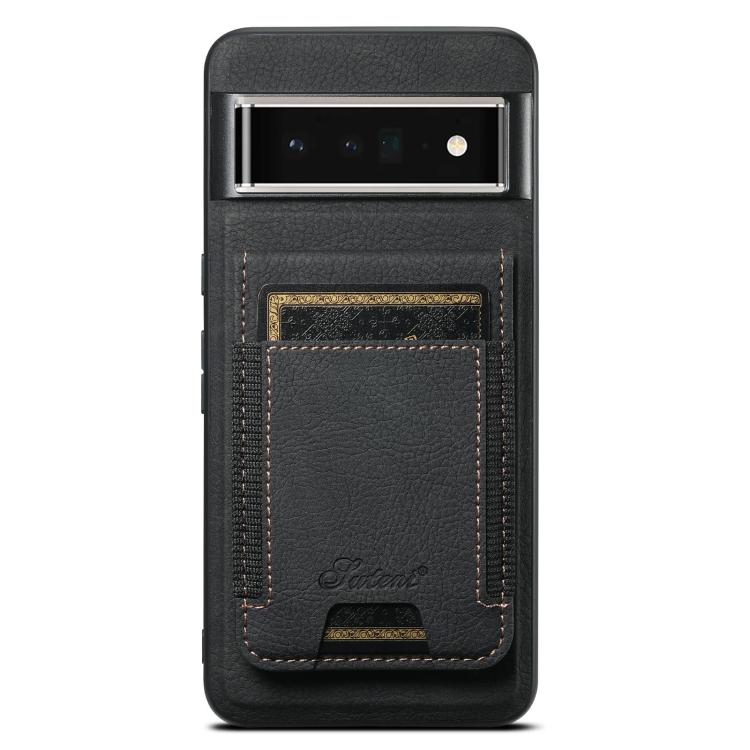 For Google Pixel 6 Pro Suteni H17 Litchi Texture Leather Magnetic Detachable Wallet Phone Case(Black)