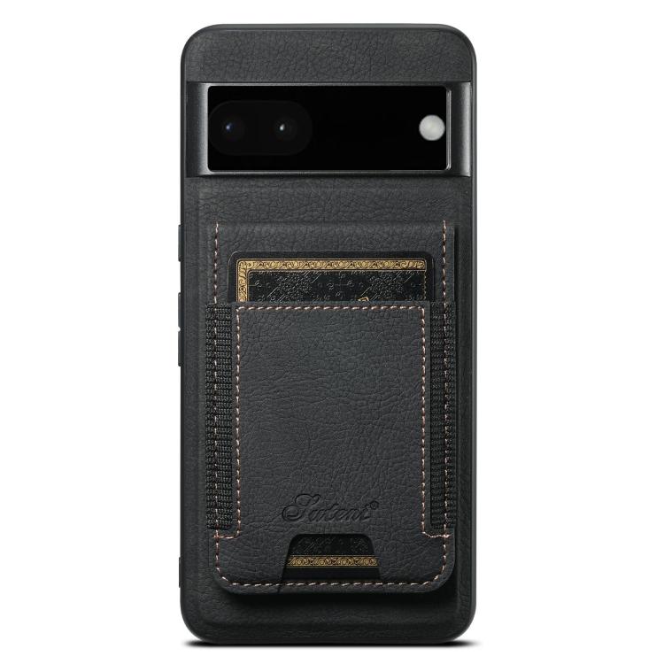 For Google Pixel 6a Suteni H17 Litchi Texture Leather Magnetic Detachable Wallet Phone Case(Black)