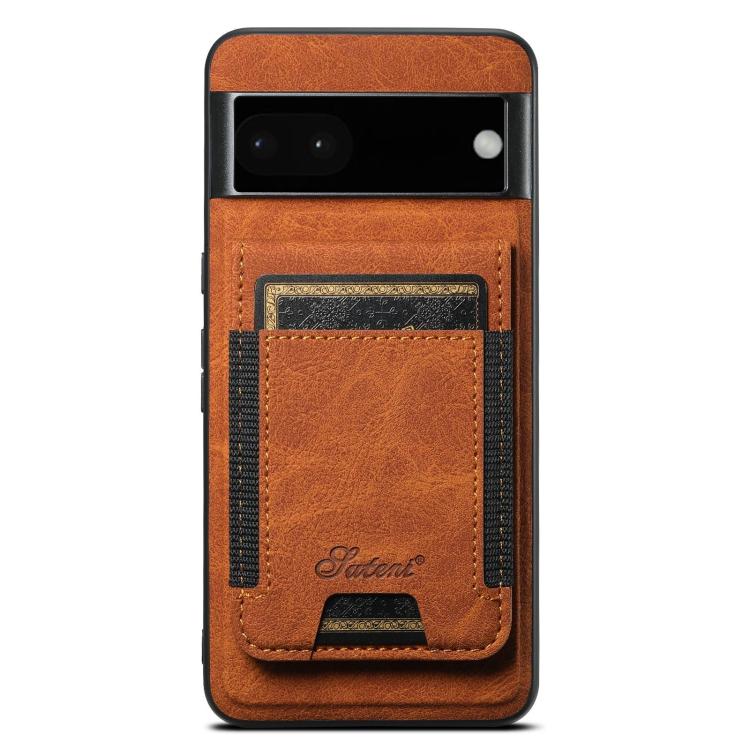 For Google Pixel 6a Suteni H17 Litchi Texture Leather Magnetic Detachable Wallet Phone Case(Khaki)