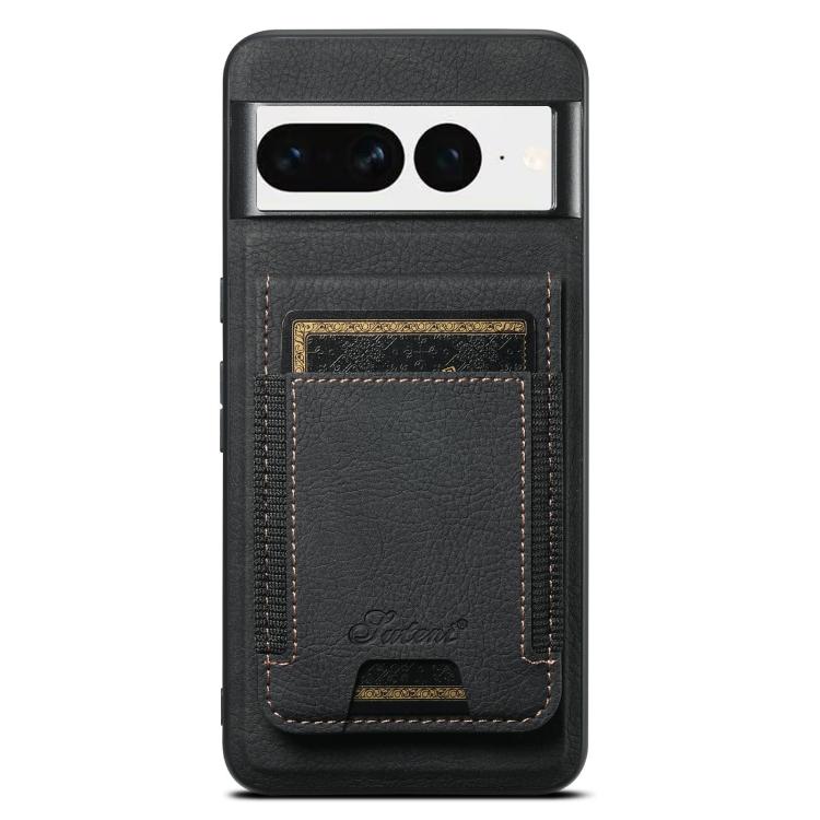 For Google Pixel 7 Suteni H17 Litchi Texture Leather Magnetic Detachable Wallet Phone Case(Black)