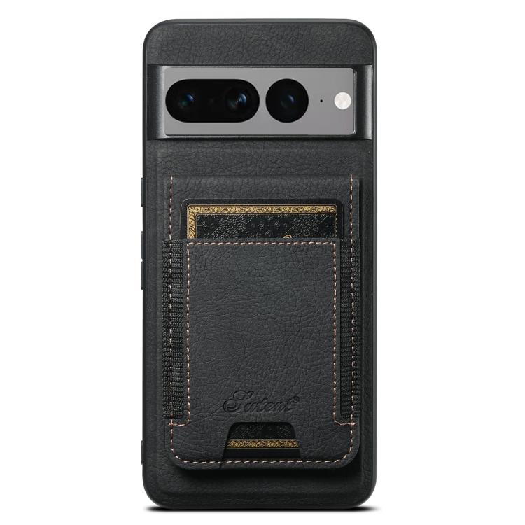 For Google Pixel 7 Pro Suteni H17 Litchi Texture Leather Magnetic Detachable Wallet Phone Case(Black)