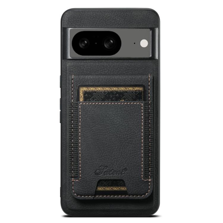 For Google Pixel 8 Suteni H17 Litchi Texture Leather Magnetic Detachable Wallet Phone Case(Black)
