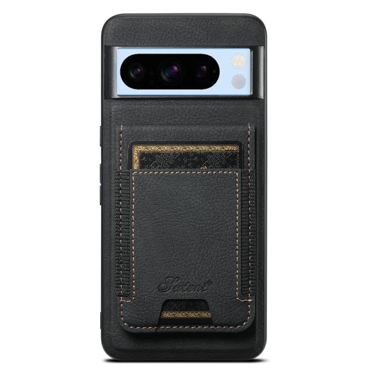 For Google Pixel 8 Pro Suteni H17 Litchi Texture Leather Magnetic Detachable Wallet Phone Case(Black)