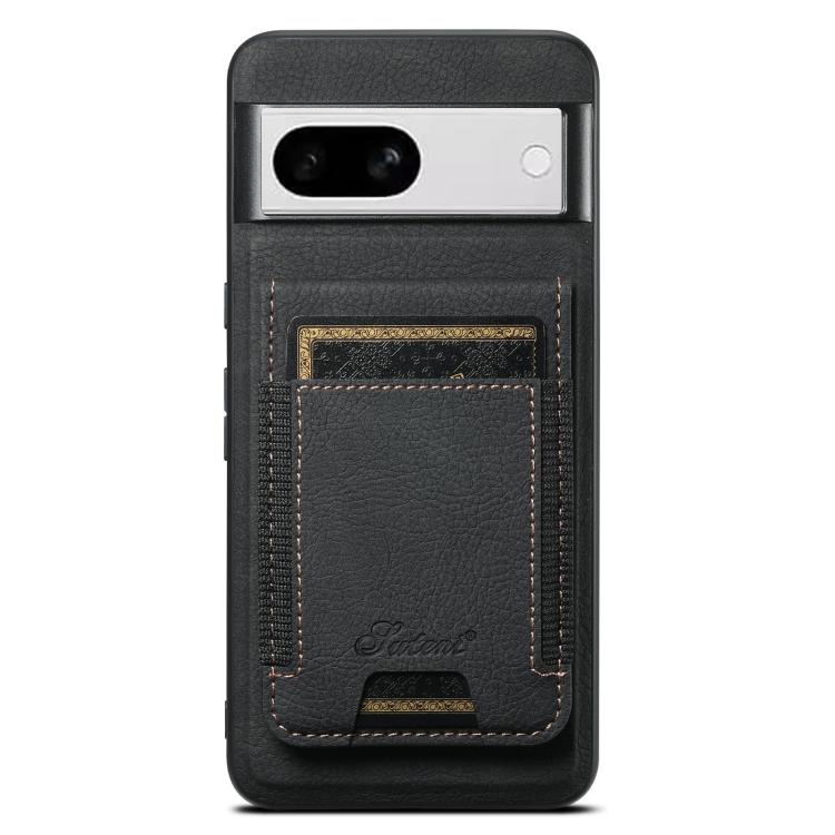 For Google Pixel 8a Suteni H17 Litchi Texture Leather Magnetic Detachable Wallet Phone Case(Black)