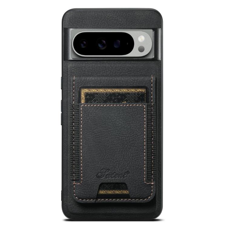 For Google Pixel 9 Pro XL Suteni H17 Litchi Texture Leather Magnetic Detachable Wallet Phone Case(Black)