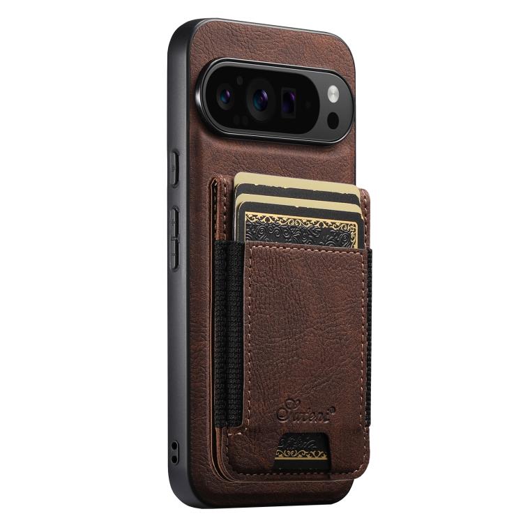 For Google Pixel 9 Pro XL Suteni H17 Litchi Texture Leather Magnetic Detachable Wallet Phone Case(Brown)