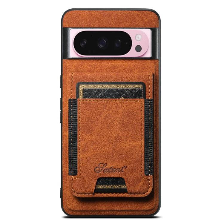 For Google Pixel 10 Suteni H17 Litchi Texture Leather Magnetic Detachable Wallet Phone Case(Khaki)