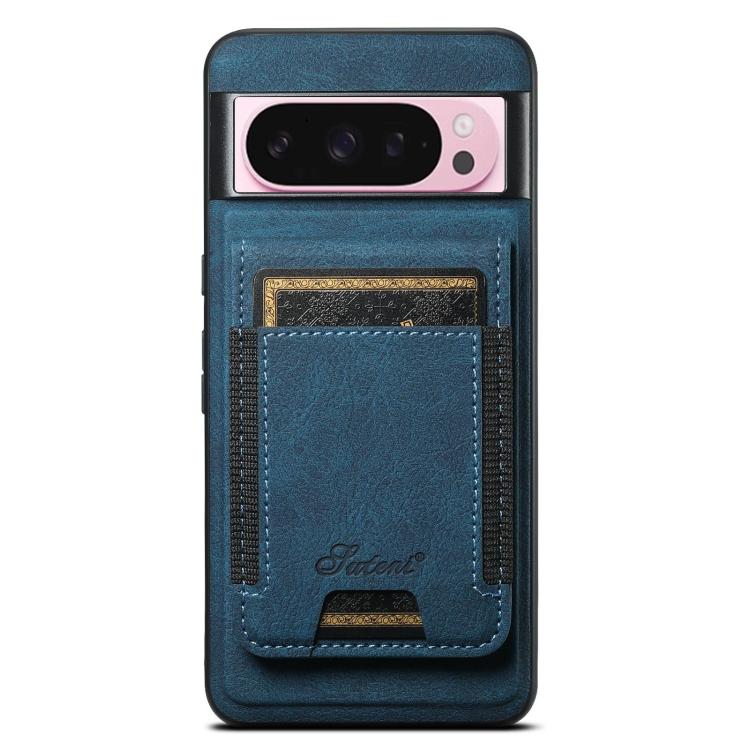 For Google Pixel 10 Suteni H17 Litchi Texture Leather Magnetic Detachable Wallet Phone Case(Blue)