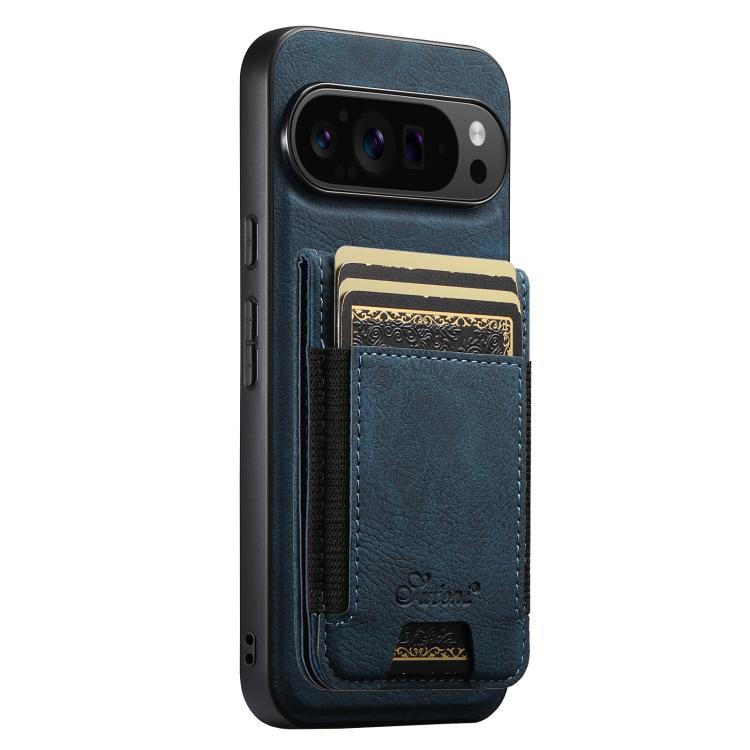For Google Pixel 10 Suteni H17 Litchi Texture Leather Magnetic Detachable Wallet Phone Case(Blue)
