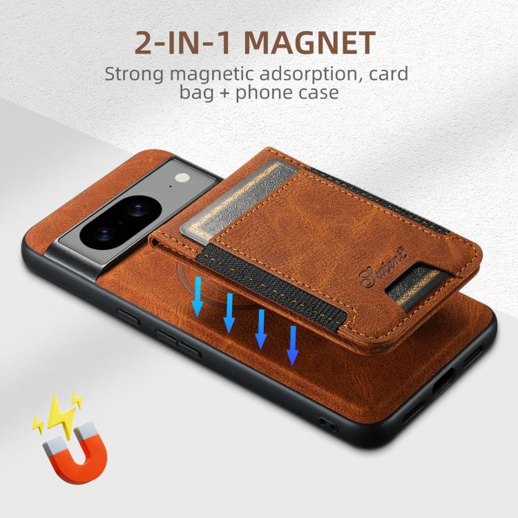 For Google Pixel 10 Pro Suteni H17 Litchi Texture Leather Magnetic Detachable Wallet Phone Case(Khaki)