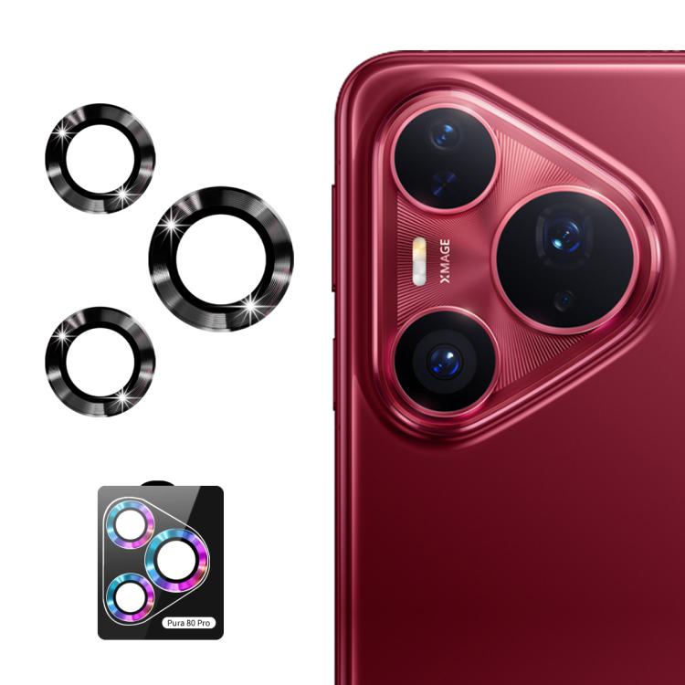 For Huawei Pura 80 Pro / Pro+ / Ultra ENKAY 9H Rear Lens Aluminium Alloy Tempered Glass Film(Black)