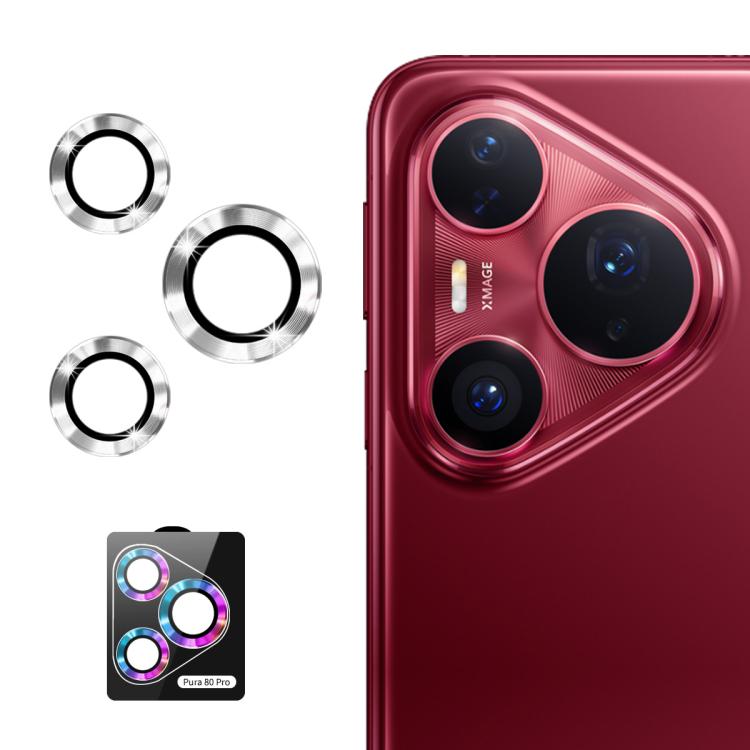 For Huawei Pura 80 Pro / Pro+ / Ultra ENKAY 9H Rear Lens Aluminium Alloy Tempered Glass Film(Silver)