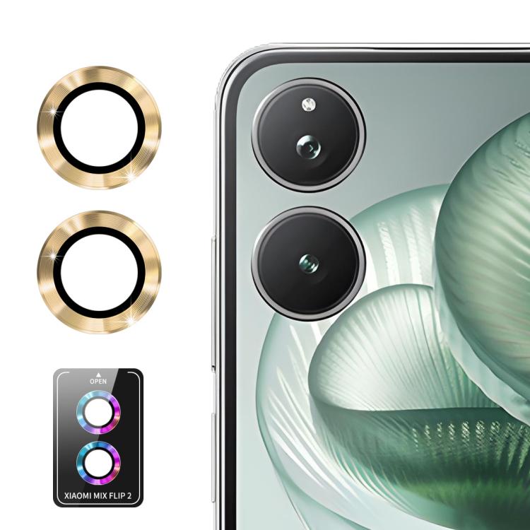 For Xiaomi Mix Flip 2 ENKAY Hat-Prince 9H Rear Camera Lens Aluminium Alloy Tempered Glass Film(Golden)