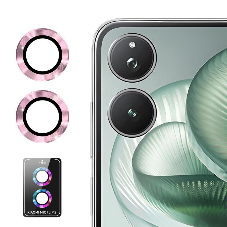 For Xiaomi Mix Flip 2 ENKAY Hat-Prince 9H Rear Camera Lens Aluminium Alloy Tempered Glass Film(Pink)