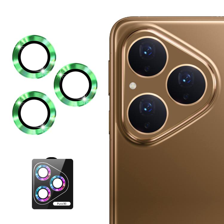For Huawei Pura 80 5G ENKAY 9H Rear Lens Aluminium Alloy Tempered Glass Film(Green)