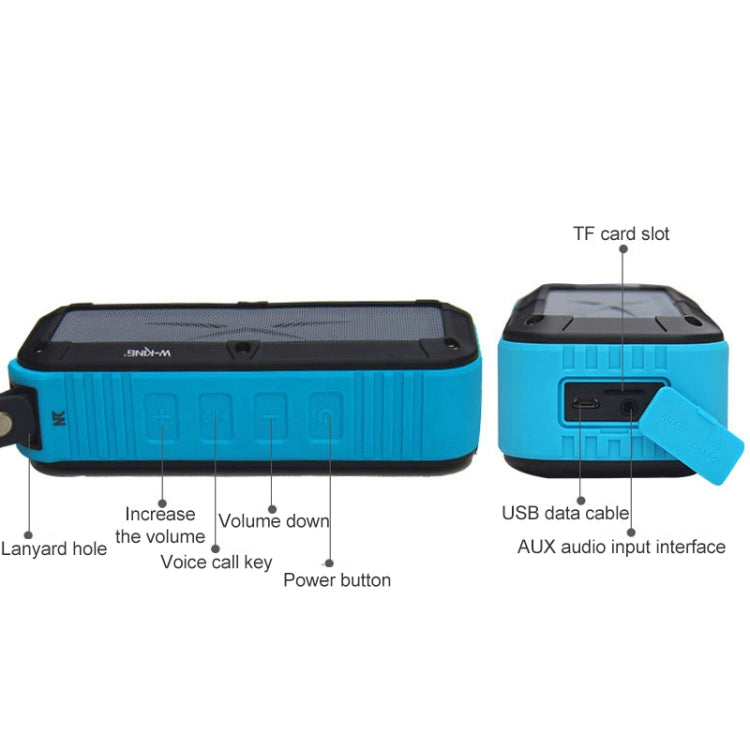 W-KING S20 Loudspeakers IPX6 Waterproof Bluetooth Speaker Portable NFC Bluetooth Speaker for Outdoors / Shower / Bicycle FM Radio (Black)