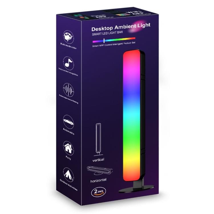 D04 2pcs Bluetooth Version Sound Pickup RGB Desktop Ambient Light Smart Gaming Light Bar
