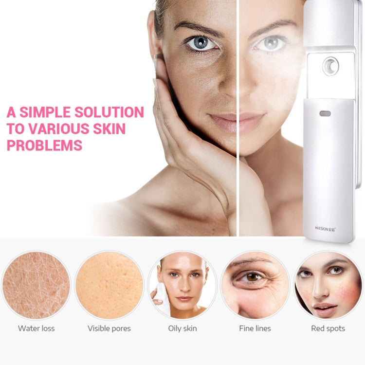 K-SKIN KD777 Nano Cool Facial Sprayer Handheld Portable Skincare Humidifier Skin Care Automatic Alcohol Sprayer(White)