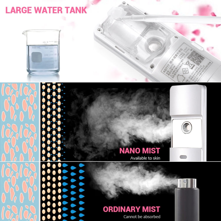 K-SKIN KD777 Nano Cool Facial Sprayer Handheld Portable Skincare Humidifier Skin Care Automatic Alcohol Sprayer(White)