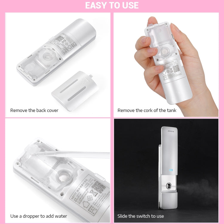 K-SKIN KD777 Nano Cool Facial Sprayer Handheld Portable Skincare Humidifier Skin Care Automatic Alcohol Sprayer(Red)