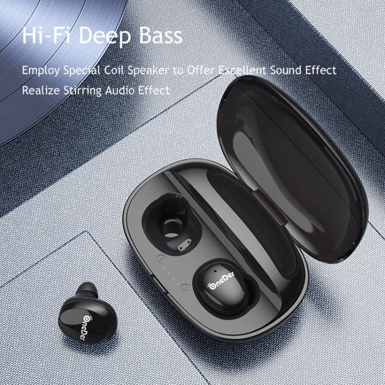 OneDer W12 Wireless Earphone with Waterproof IPX5 HD Stereo Sound TWS Bluetooth Earphone(Black)